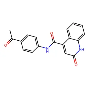 N-(4-acetylphenyl)-2-oxo-1H-quinoline-4-carboxamide structure