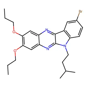 2-Bromo-5-(3-methylbutyl)-8,9-dipropoxyindolo[2,3-b]quinoxaline structure