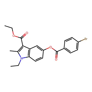 ethyl 5-[(4-bromobenzoyl)oxy]-1-ethyl-2-methyl-1H-indole-3-carboxylate structure
