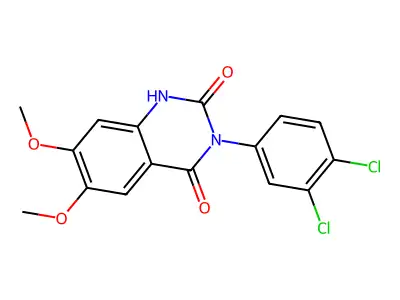 3-(3,4-dichlorophenyl)-6,7-dimethoxyquinazoline-2,4(1H,3H)-dione structure
