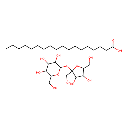 Octadecanoic acid--hex-2-ulofuranosyl hexopyranoside (1/1) structure