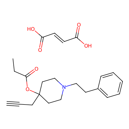 4-Piperidinol, 1-phenethyl-4-(2-propynyl)-, propionate (ester) structure