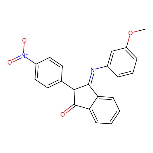(3E)-3-[(3-methoxyphenyl)imino]-2-(4-nitrophenyl)-2,3-dihydro-1H-inden-1-one structure