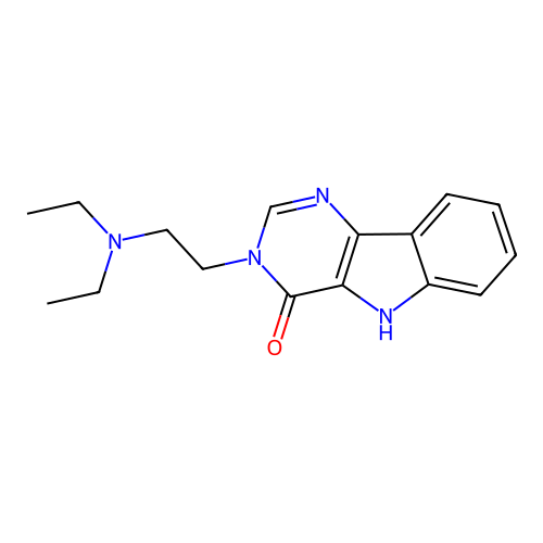 3-[2-(diethylamino)ethyl]-3,5-dihydro-4H-pyrimido[5,4-b]indol-4-one structure