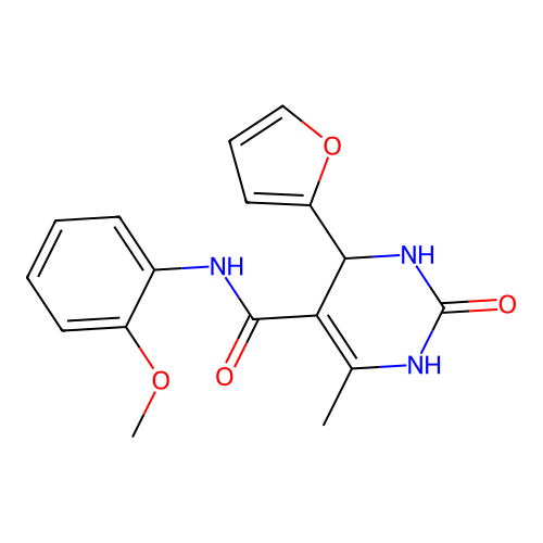 4-(furan-2-yl)-N-(2-methoxyphenyl)-6-methyl-2-oxo-1,2,3,4-tetrahydropyrimidine-5-carboxamide structure