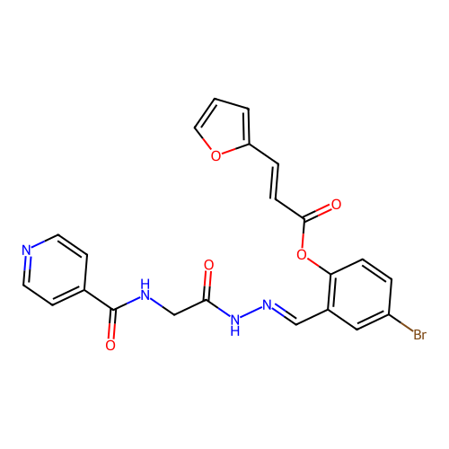 4-bromo-2-{2-[(isonicotinoylamino)acetyl]carbohydrazonoyl}phenyl 3-(2-furyl)acrylate structure