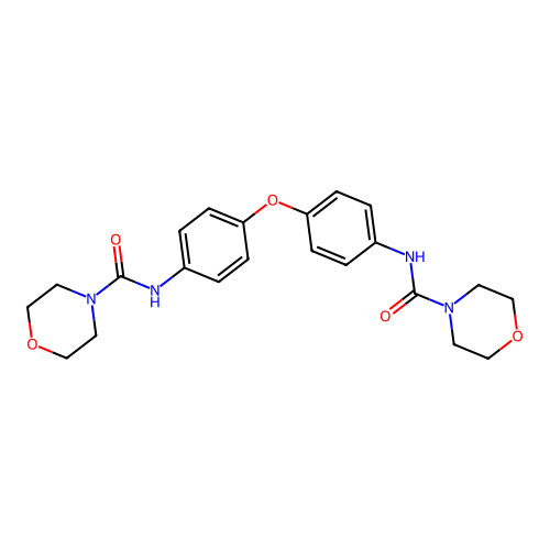 N,N'-(oxydibenzene-4,1-diyl)dimorpholine-4-carboxamide structure
