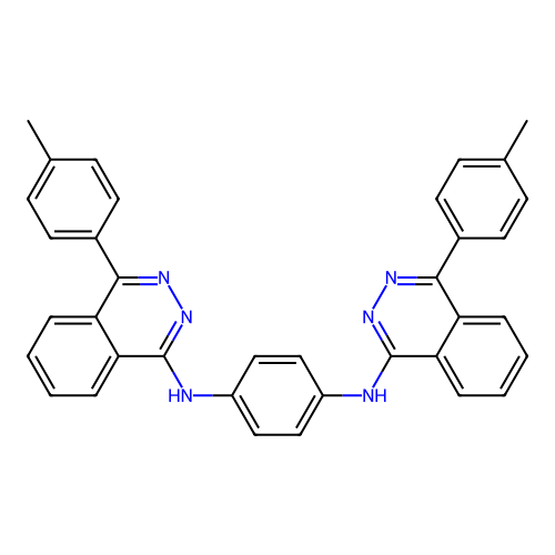 N,N'-bis[4-(4-methylphenyl)phthalazin-1-yl]benzene-1,4-diamine structure