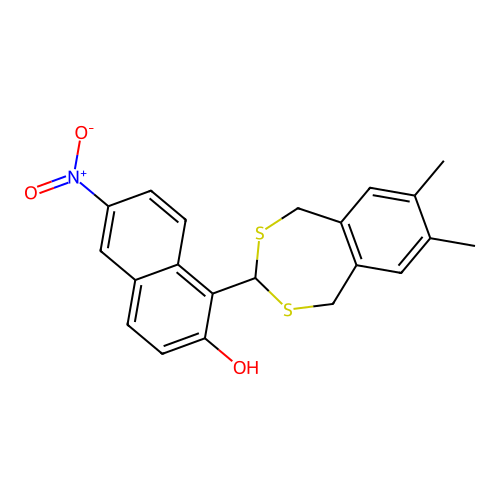 1-(7,8-Dimethyl-1,5-dihydro-2,4-benzodithiepin-3-yl)-6-nitronaphthalen-2-ol structure