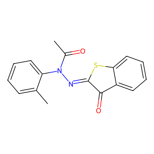 N-[(3-ketobenzothiophen-2-ylidene)amino]-N-(o-tolyl)acetamide structure