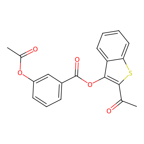 2-Acetyl-1-benzothiophen-3-yl 3-(acetyloxy)benzoate structure