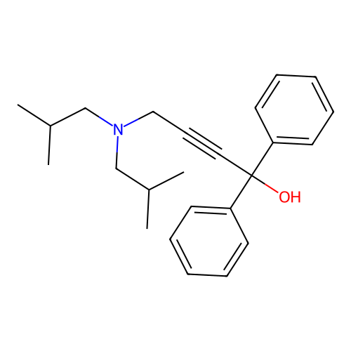 4-[Bis(2-methylpropyl)amino]-1,1-diphenylbut-2-yn-1-ol structure