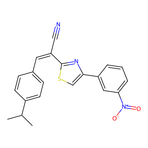(Z)-3-(4-isopropylphenyl)-2-(4-(3-nitrophenyl)thiazol-2-yl)acrylonitrile structure
