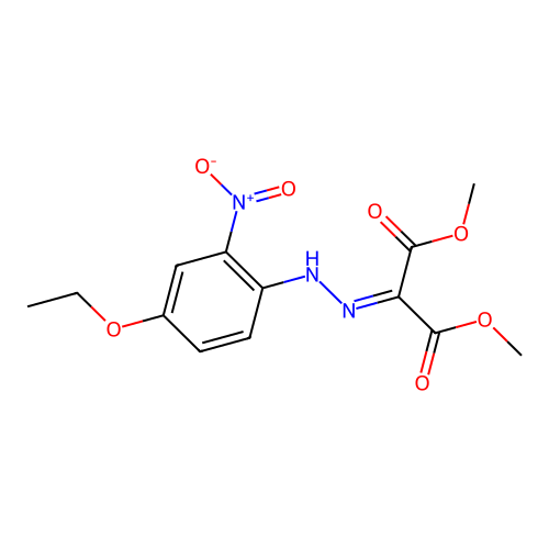 Dimethyl [2-(4-ethoxy-2-nitrophenyl)hydrazinylidene]propanedioate structure