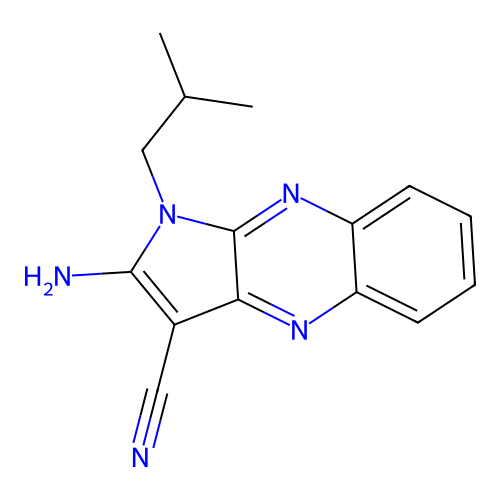 2-amino-1-(2-methylpropyl)-1H-pyrrolo[2,3-b]quinoxaline-3-carbonitrile structure