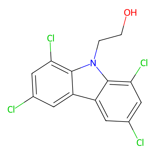 2-(1,3,6,8-tetrachloro-9H-carbazol-9-yl)ethanol structure
