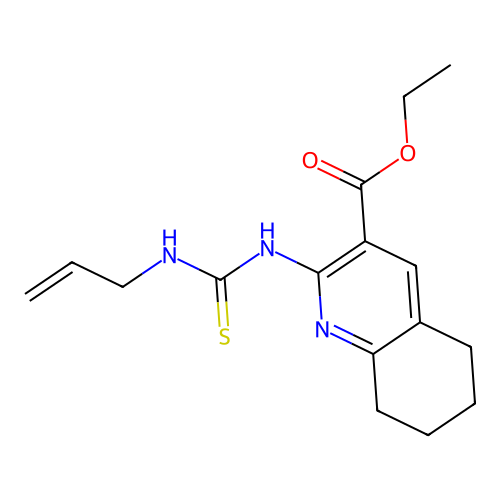 ethyl 2-(3-allylthioureido)-5,6,7,8-tetrahydroquinoline-3-carboxylate structure