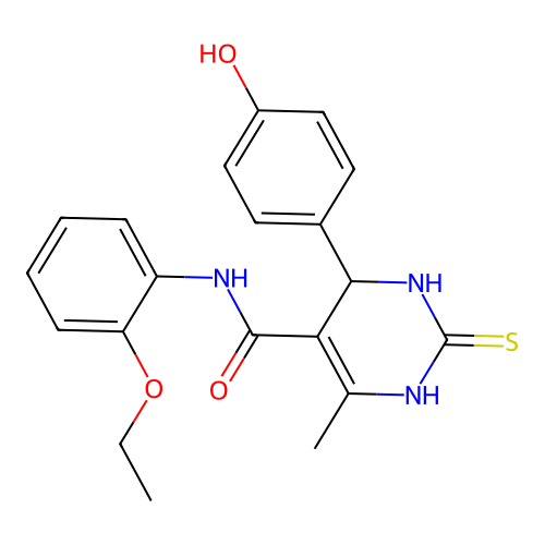 N-(2-ethoxyphenyl)-4-(4-hydroxyphenyl)-6-methyl-2-sulfanylidene-3,4-dihydro-1H-pyrimidine-5-carboxamide structure