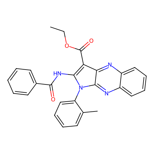 ethyl 2-benzamido-1-(o-tolyl)-1H-pyrrolo[2,3-b]quinoxaline-3-carboxylate structure
