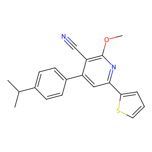 2-Methoxy-4-[4-(methylethyl)phenyl]-6-(2-thienyl)pyridine-3-carbonitrile structure