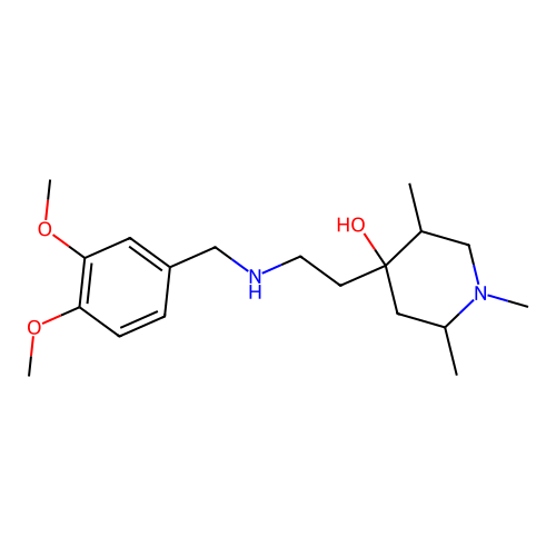 4-(2-((3,4-Dimethoxybenzyl)amino)ethyl)-1,2,5-trimethylpiperidin-4-ol structure