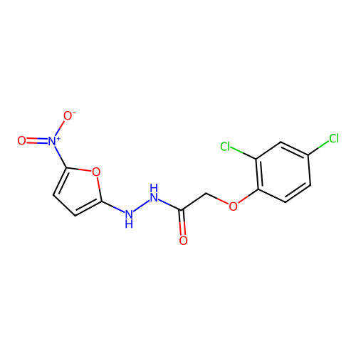 2-(2,4-dichlorophenoxy)-N'-(5-nitrofuran-2-yl)acetohydrazide structure