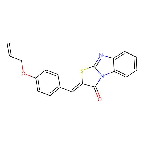 (Z)-2-(4-(allyloxy)benzylidene)benzo[4,5]imidazo[2,1-b]thiazol-3(2H)-one structure