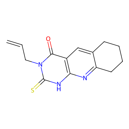 3-allyl-2-thioxo-2,3,6,7,8,9-hexahydropyrimido[4,5-b]quinolin-4(1H)-one structure