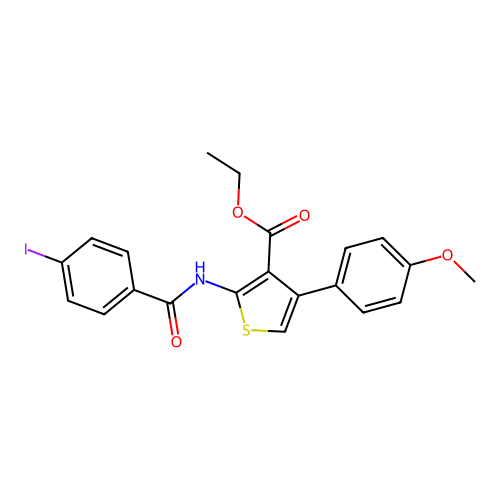 Ethyl 2-[(4-iodobenzoyl)amino]-4-(4-methoxyphenyl)thiophene-3-carboxylate structure