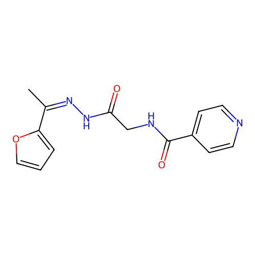 N-[1-Furan-2-yl-eth-(Z)-ylidene-hydrazinocarbonylmethyl]-isonicotinamide structure