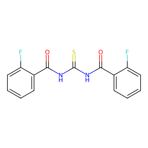 2-fluoro-N-[(2-fluorobenzoyl)carbamothioyl]benzamide structure