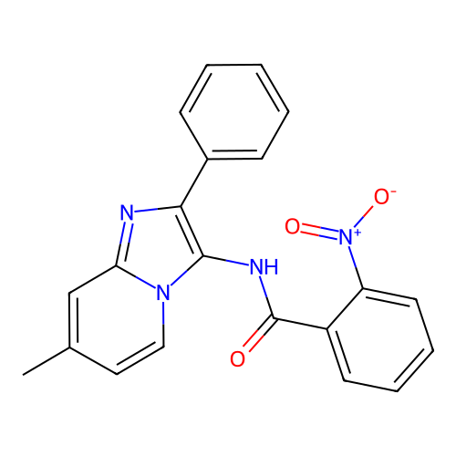 N-(7-methyl-2-phenylimidazo[1,2-a]pyridin-3-yl)-2-nitrobenzamide structure