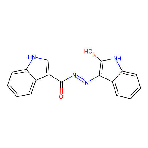 (E)-N'-(2-oxoindolin-3-ylidene)-1H-indole-3-carbohydrazide structure