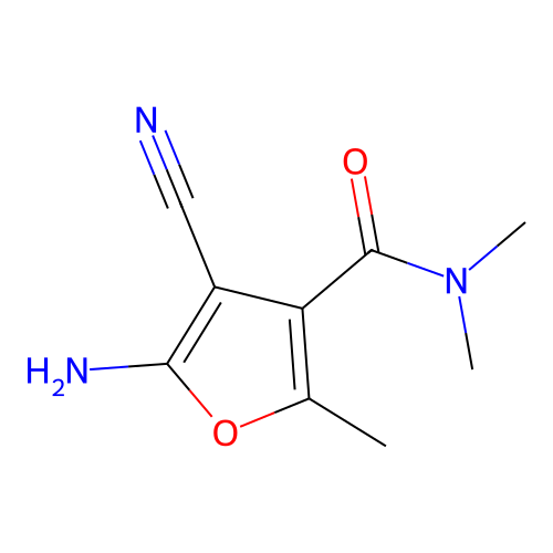 5-amino-4-cyano-N,N,2-trimethylfuran-3-carboxamide structure