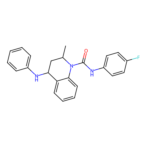 N-(4-fluorophenyl)-2-methyl-4-(phenylamino)-3,4-dihydroquinoline-1(2H)-carboxamide structure