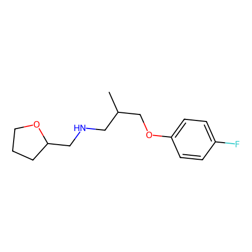 3-(4-fluorophenoxy)-2-methyl-N-(tetrahydrofuran-2-ylmethyl)propan-1-amine structure