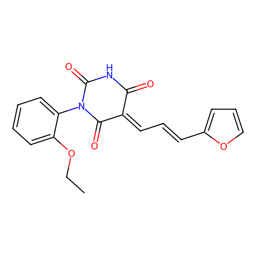 (5E)-1-(2-ethoxyphenyl)-5-[(E)-3-(furan-2-yl)prop-2-enylidene]-1,3-diazinane-2,4,6-trione structure