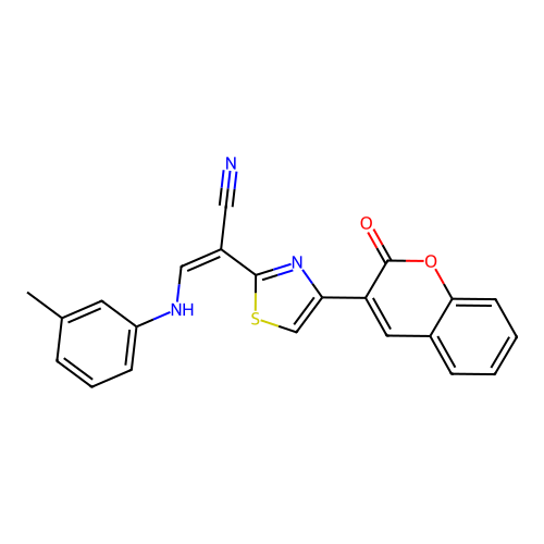 (Z)-2-(4-(2-oxo-2H-chromen-3-yl)thiazol-2-yl)-3-(m-tolylamino)acrylonitrile structure