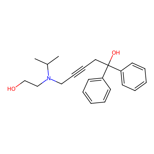 5-[2-Hydroxyethyl(propan-2-yl)amino]-1,1-diphenylpent-3-yn-1-ol structure