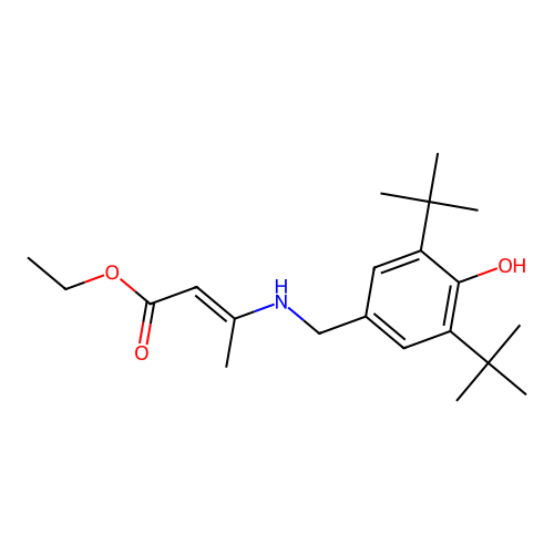 ethyl (2E)-3-[(3,5-di-tert-butyl-4-hydroxybenzyl)amino]but-2-enoate structure