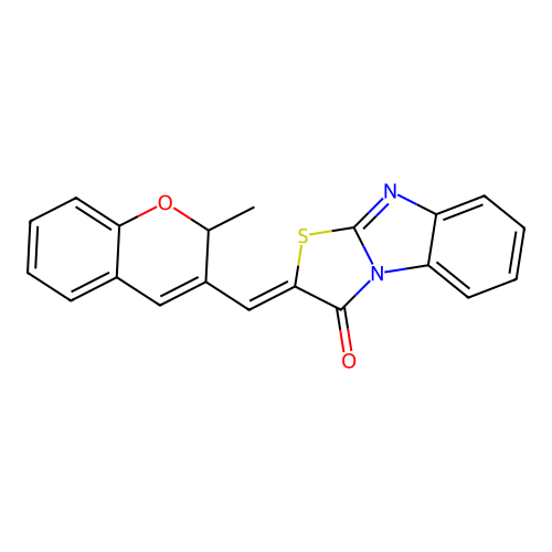 2-((2-ME-2H-Chromen-3-YL)methylene)(1,3)thiazolo(3,2-A)benzimidazol-3(2H)-one structure