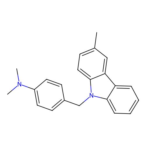 N,N-dimethyl-4-((3-methyl-9H-carbazol-9-yl)methyl)aniline structure