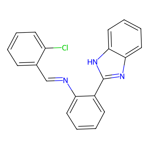 2-(1H-benzimidazol-2-yl)-N-[(E)-(2-chlorophenyl)methylidene]aniline structure
