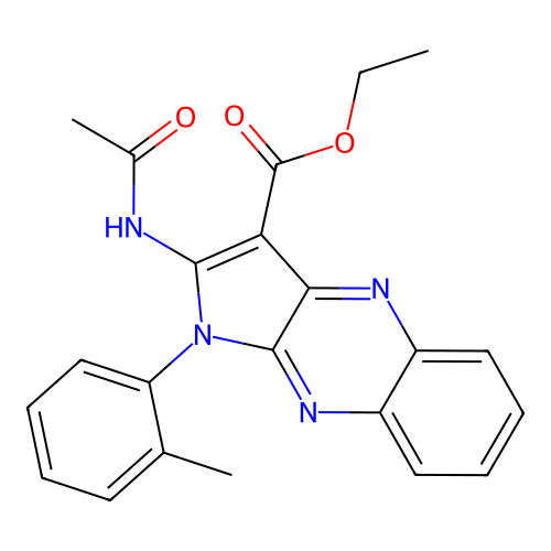 ethyl 2-acetamido-1-(o-tolyl)-1H-pyrrolo[2,3-b]quinoxaline-3-carboxylate structure