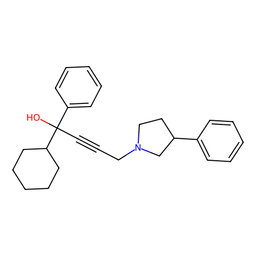 1-Cyclohexyl-1-phenyl-4-(3-phenylpyrrolidin-1-yl)but-2-yn-1-ol structure