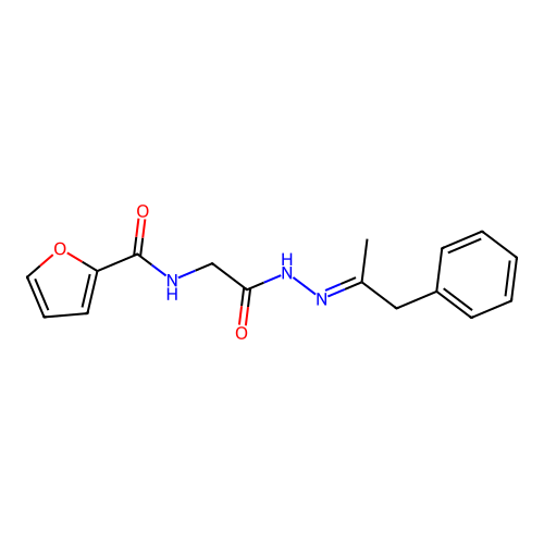(E)-N-(2-oxo-2-(2-(1-phenylpropan-2-ylidene)hydrazinyl)ethyl)furan-2-carboxamide structure