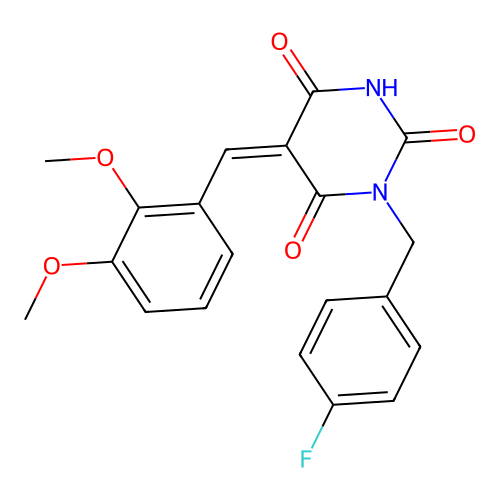 (5Z)-5-(2,3-dimethoxybenzylidene)-1-(4-fluorobenzyl)pyrimidine-2,4,6(1H,3H,5H)-trione structure