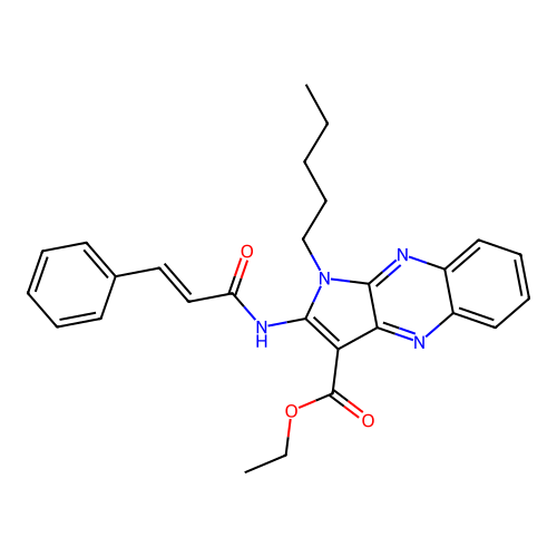 ethyl 2-cinnamamido-1-pentyl-1H-pyrrolo[2,3-b]quinoxaline-3-carboxylate structure