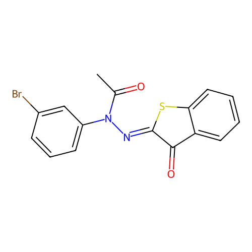 (Z)-N-(3-bromophenyl)-N'-(3-oxobenzo[b]thiophen-2(3H)-ylidene)acetohydrazide structure