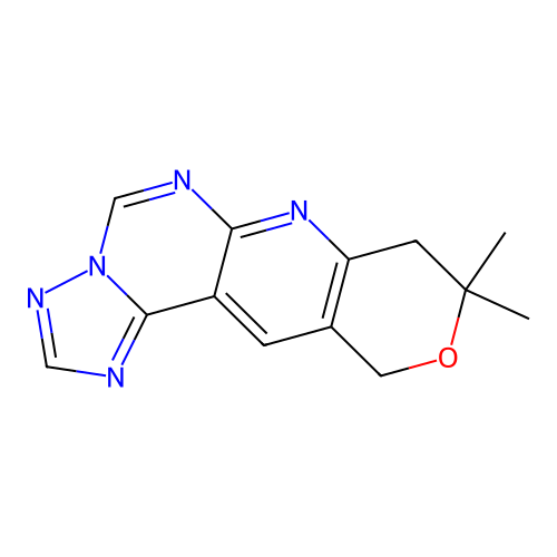 9,9-dimethyl-8,11-dihydro-9H-pyrano[3',4':5,6]pyrido[3,2-e][1,2,4]triazolo[1,5-c]pyrimidine structure